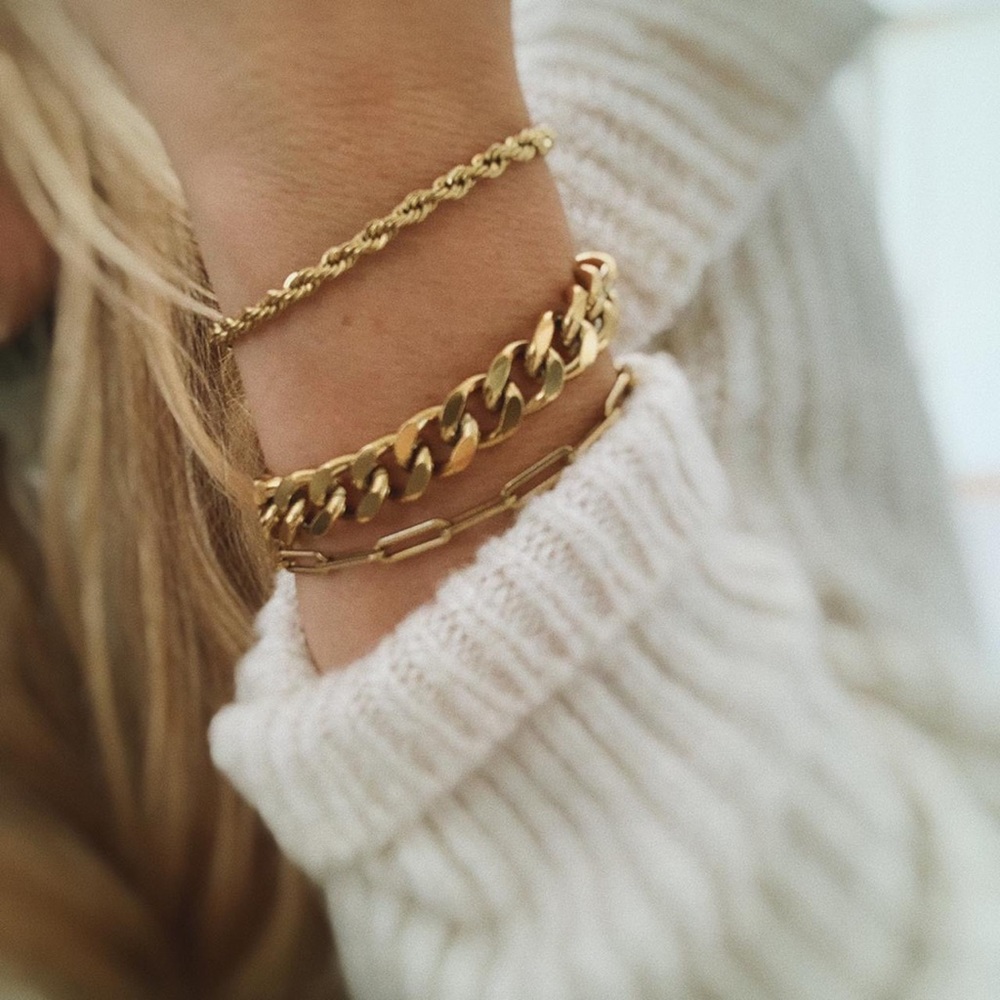 Gold Rope Chain bracelet 4mm - Picture 1 of 6